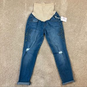 Jessica Simpson Studded Straight Maternity Jeans